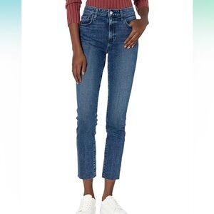Joe’s Jeans Lara Mid Rise Raw Hem straight ankle jean denim blue pants size 31